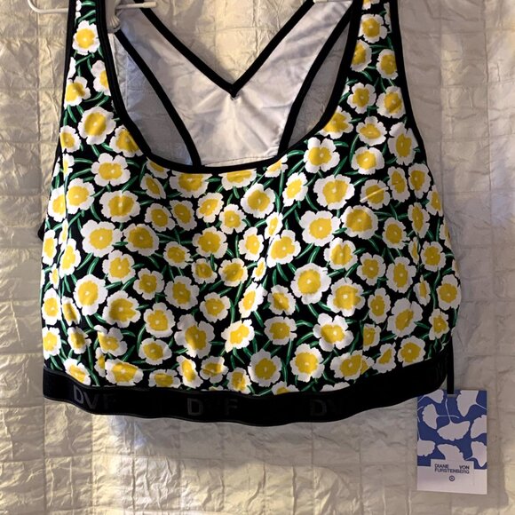 NWT DVF x Racerback Yellow Poppy Sports Bra Size 3X - Picture 3 of 13
